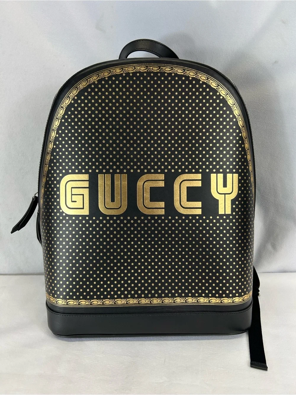 Gucci Black and Gold Guccy Magnetismo Backpack